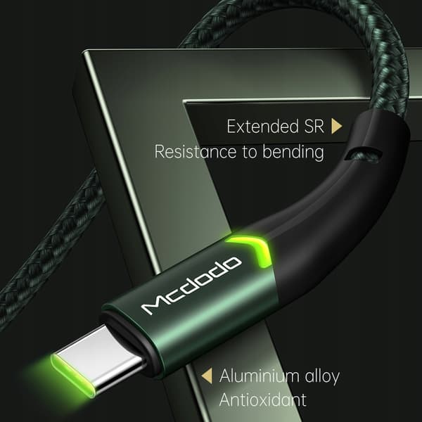 MCDODO USB-C-KABEL SNABBLADDNING FÖR SAMSUNG USB TYP C-LADDARE LED 1M