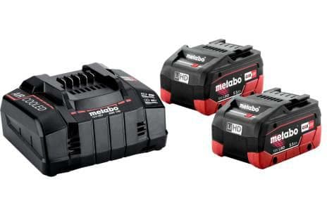 METABO 2X BATTERI 18V 5,5Ah LIHD + OPLADER ASC 145