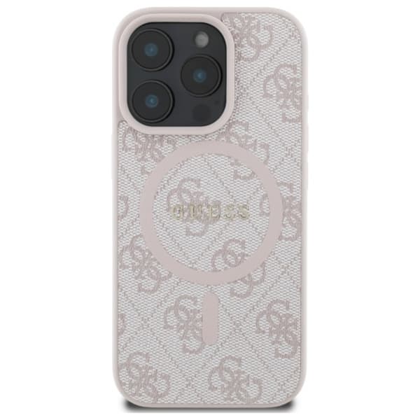 Guess 4G Ring Classic Logo MagSafe - iPhone 16 Pro Max cover (lyserød)
