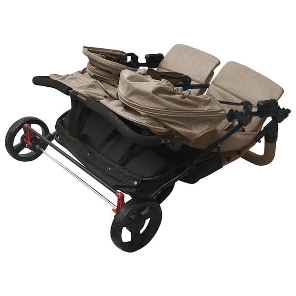 vidaXL Tvillingvagn, Taupe, Stål