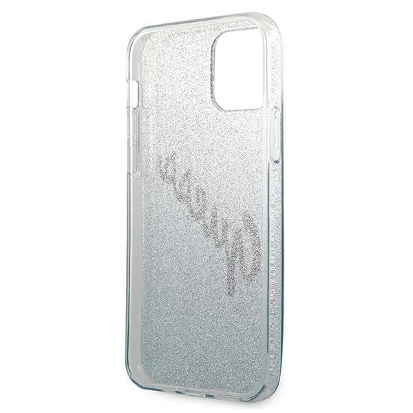 Guess GUHCP12SPCUGLSBL iPhone 12 mini5,4 sininen/sininen kovakuori Glitter Gradient Script