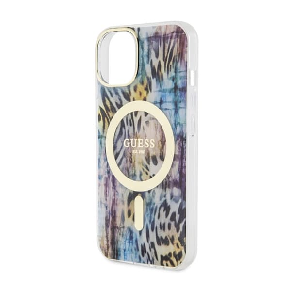 Guess Leopard MagSafe - iPhone 14 cover (blå)