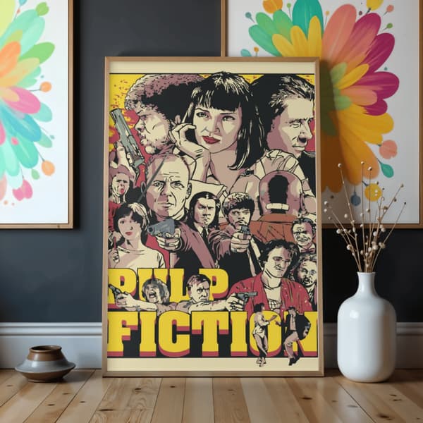 Måla efter nummer-tavla med ram Pulp Fiction 50x70 cm