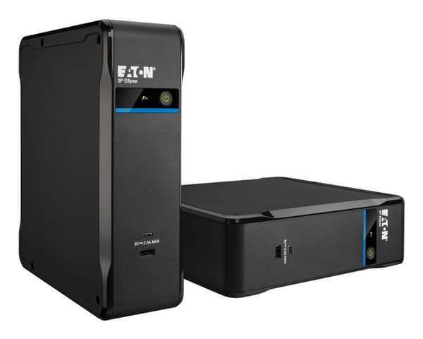 Eaton 3P Ellipse 700VA UPS, Sort, 4 IEC-udgange, USB