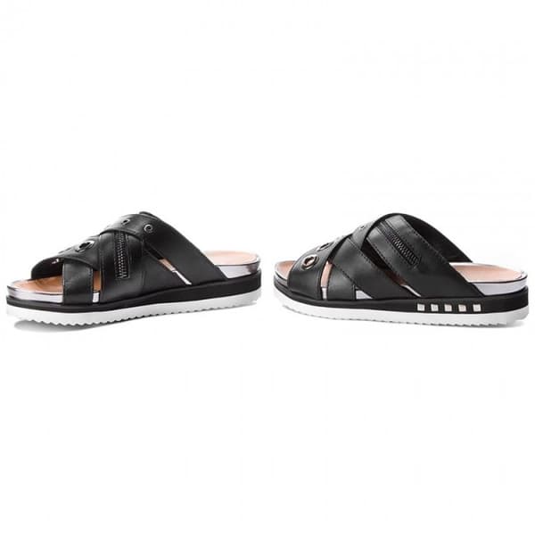 EVA MINGE DAME FLIP-FLOPS I SORTE LÆDER 36 3W6G10* EU 36 3_6