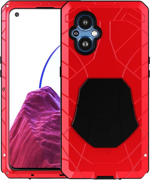 RØD BUMPER ETUI TIL ONEPLUS NORD N20 5G METALFORSTÆRKET CPH2459