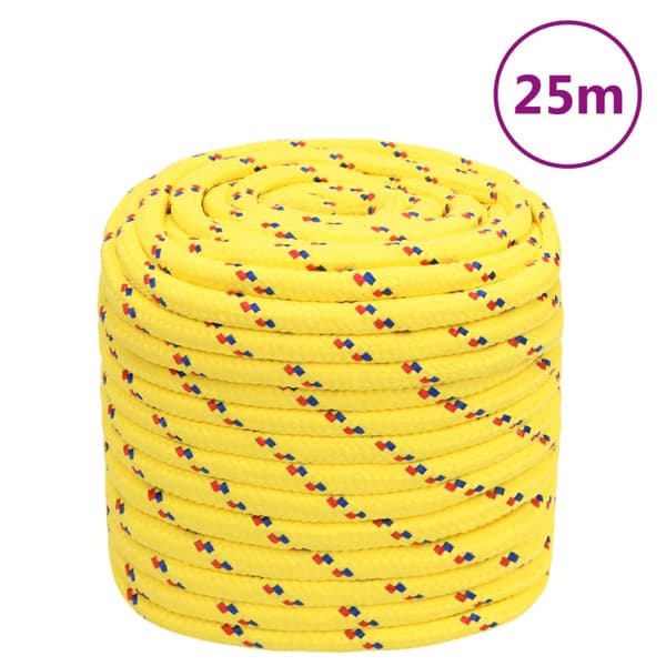 vidaXL Segelrep, Gul, 18 mm, 25 m, Polypropylen