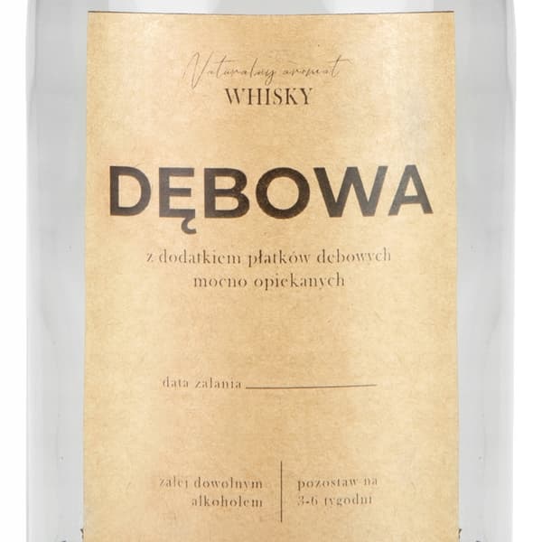 500 ml flaske med egetræsflager til whisky
