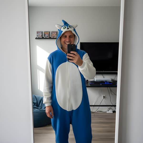 Kigurumi-pyjamaskostume Sonic Størrelse: 145-155 cm