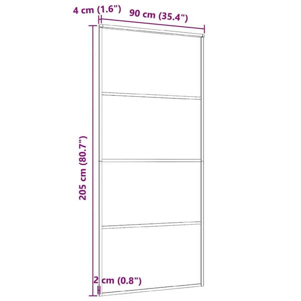 vidaXL skydedøre, aluminium og ESG-glas, 90x205 cm, sort