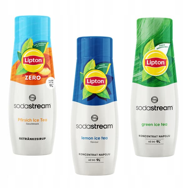 Lipton Ice Tea Sodastream 3-pak: Peach Zero, Citron, Grøn