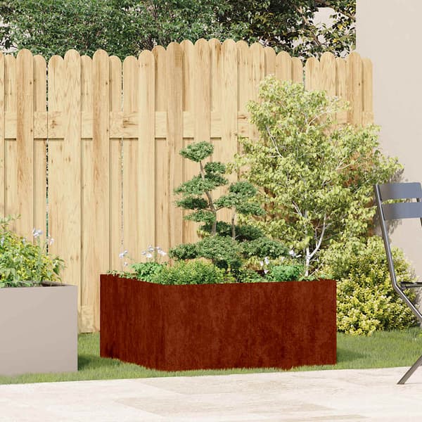 vidaXL rusten urtepotte 80x80x40 cm rustfrit stål
