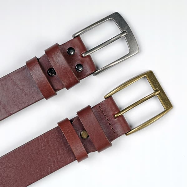 Vild jeansbälte läder herr cognac slät läder present storlek 95 cm