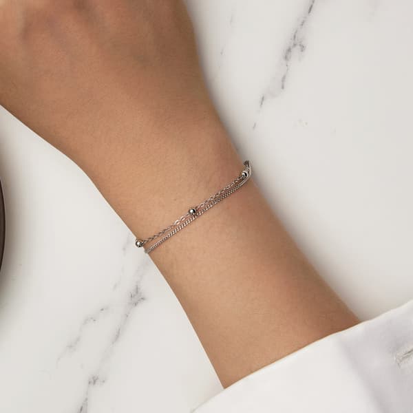 Silverdubbelarmband dekorerat med 925 silverkulor