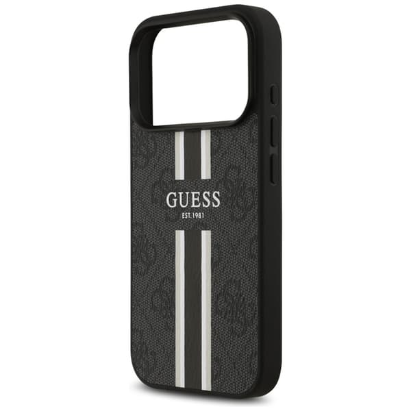 Guess 4G Printed Stripes MagSafe - iPhone 17 Pro -kotelo (musta)