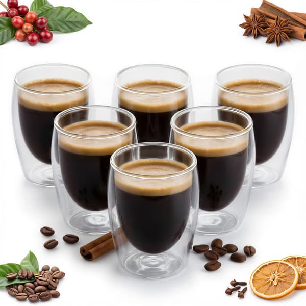 SÆT MED 6 TERMOGLAS ESPRESSO 80 ML