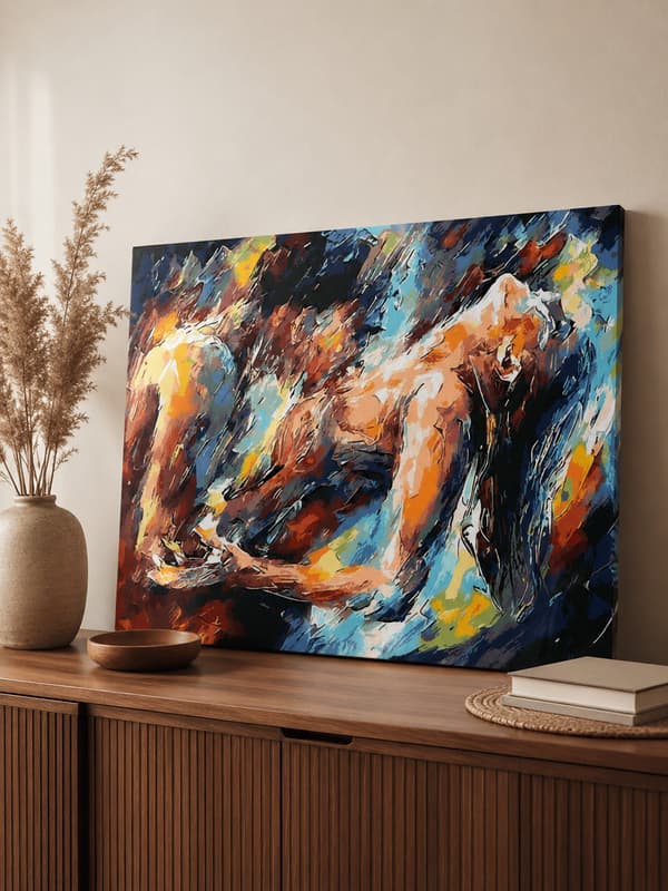 MALERI EFTER TAL Billeder til maleri - Abstraktion, Passion 50x40 cm