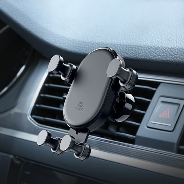 Crong Gravity Auto-Lock Bilholder - Gravity bilholder til 4,7"-6,5" telefoner (sort)