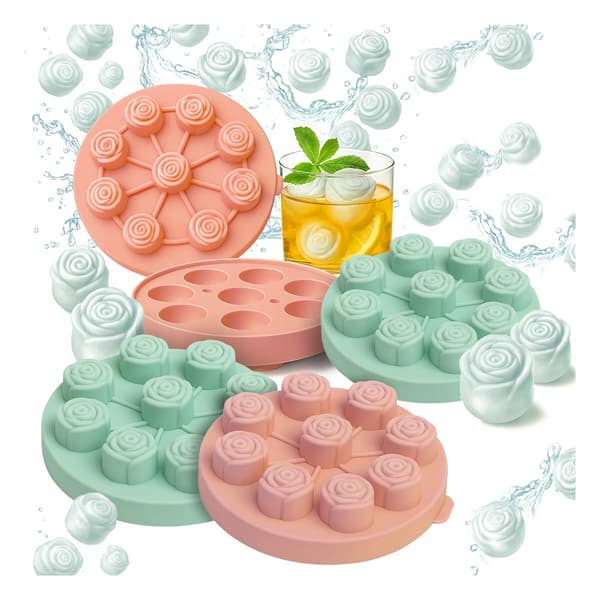 4x SILIKONE ISTERTNINGFORM ROSE 3D Chokoladeisforme
