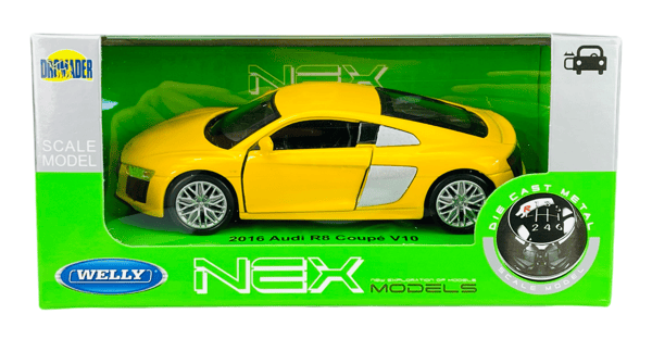 WELLY 2016 AUDI R8 COUPÉ V10 GUL 1:34 43712