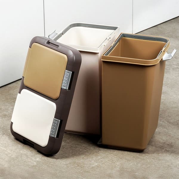 Plastik kurv til affaldssortering 2x10 l