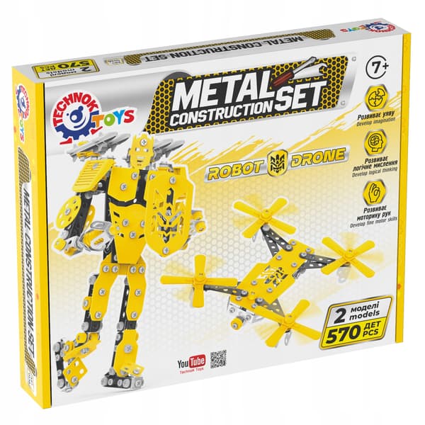 Technok 0136 Robotti-drone -rakennussarja. 570 osaa. Lapsille.