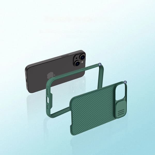 Nillkin CamShield Pro Case iPhone 14 Plus armerat skal kameraskydd grönt
