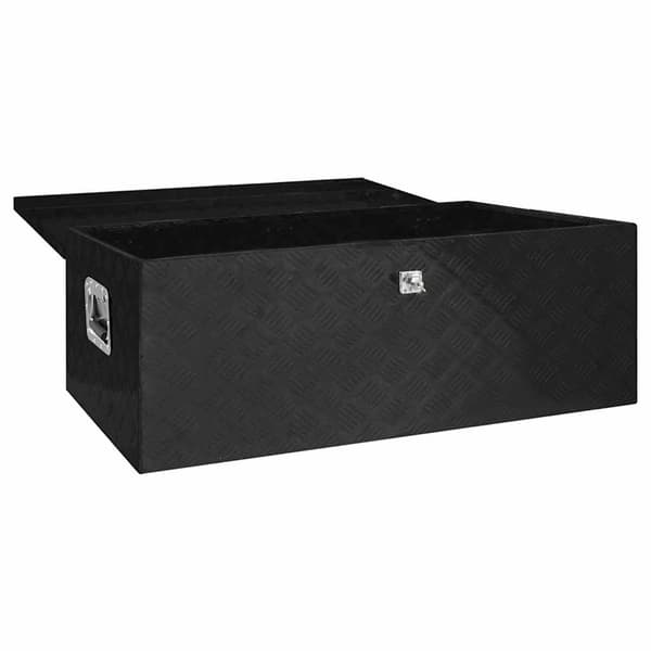 vidaXL opbevaringskasse sort 100x55x37 cm aluminium