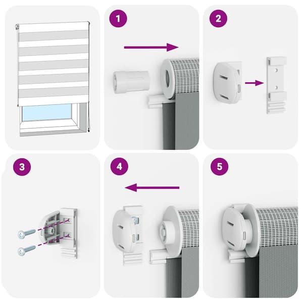 vidaXL zebrarullegardin, hvid, stofbredde 100,9 cm, polyester