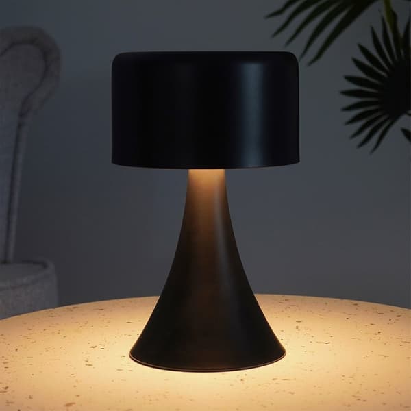 Natlampe LED sort metal trådløs 20,5 cm