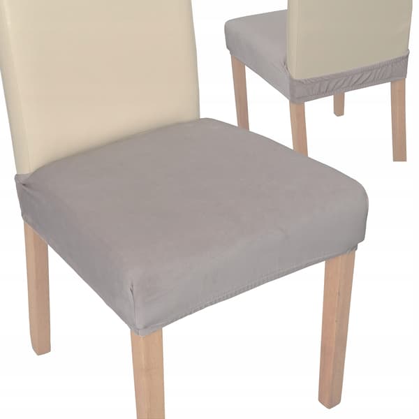 Stolsätesöverdrag hög velour TESS ljusgrå