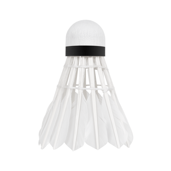 Fjerbadminton-shuttlecocks, gåsefjer, klasse 2/3, rør, 6 stk., Rebel