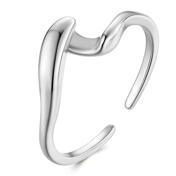 Silver universalring i form av vågor, silver 925