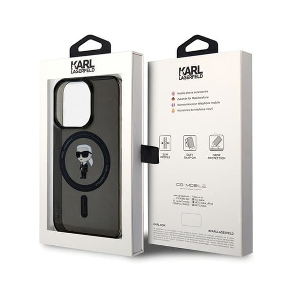 Karl Lagerfeld IML Ikonik MagSafe - iPhone 15 Pro Max cover (sort)