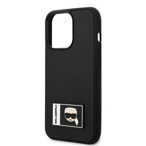 Karl Lagerfeld KLHCP13L3DKPK iPhone 13 Pro / 13 6.1 sort/sort hårdt cover Ikonik Patch