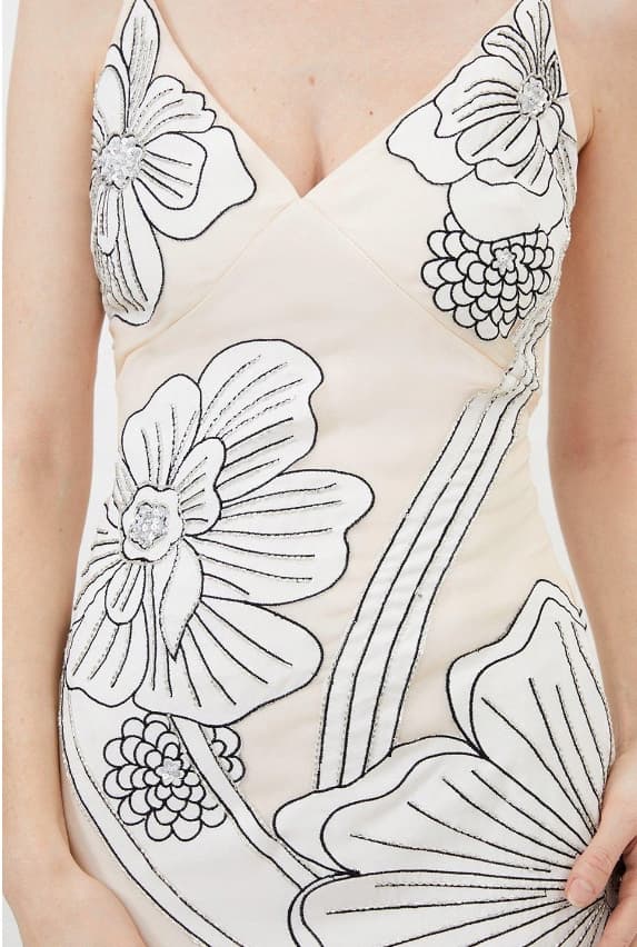KAREN MILLEN PETITE KJOLE MED STROPPRINT 36 B1C