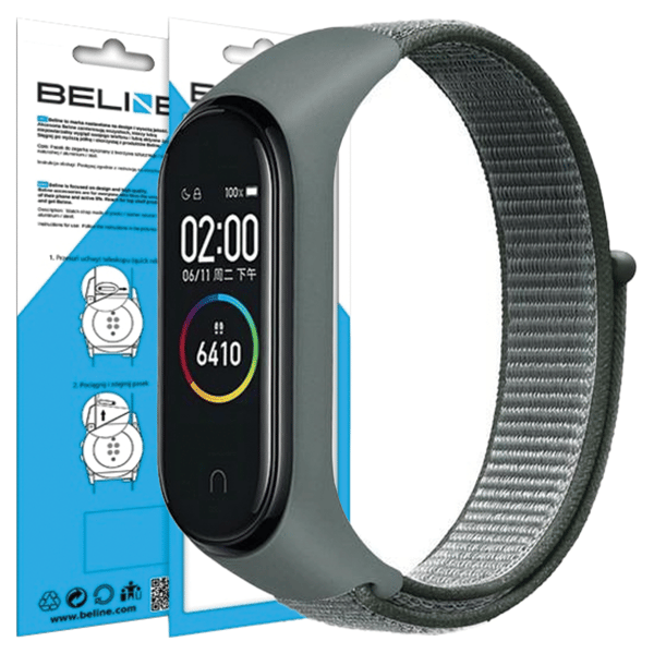 Beline Mi Band 7/6/5/4/3 NylonLoop-rem Grå/Grå