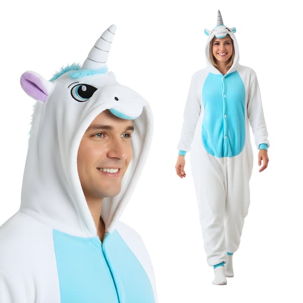 Kigurumi-pyjamas med vit enhörning, 155-165 cm