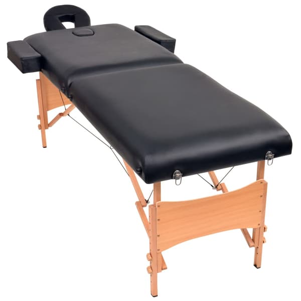 vidaXL foldbar massagebriks 10 cm tyk 2-zoner sort