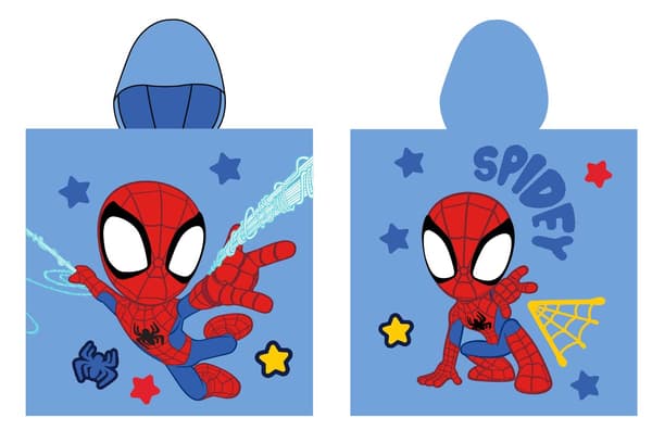 SPIDEY BARNHANDDUK MED HUVA PONCHO BADKARÖVERDRAG
