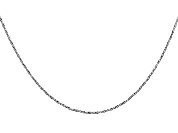 Lång silveroxiderad flätad rävsvanskedja 1,1 mm dekorativ 60 cm