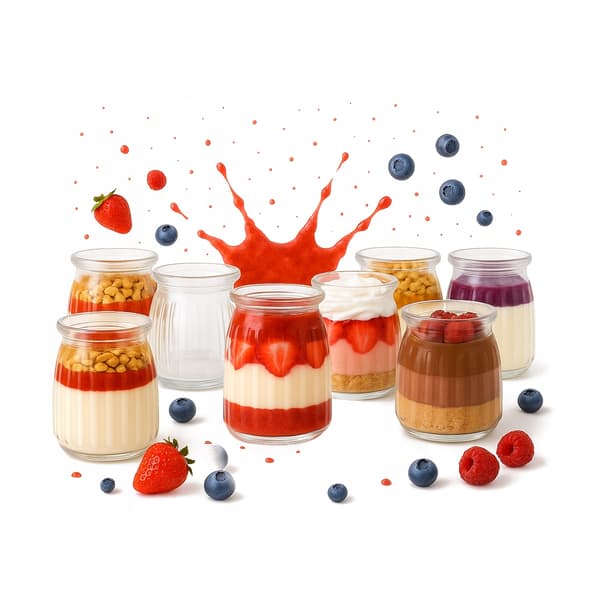 20x BURKAR FÖR EFTERRÄTTER 150 ml RIBBAD BURK För desserter För desserter
