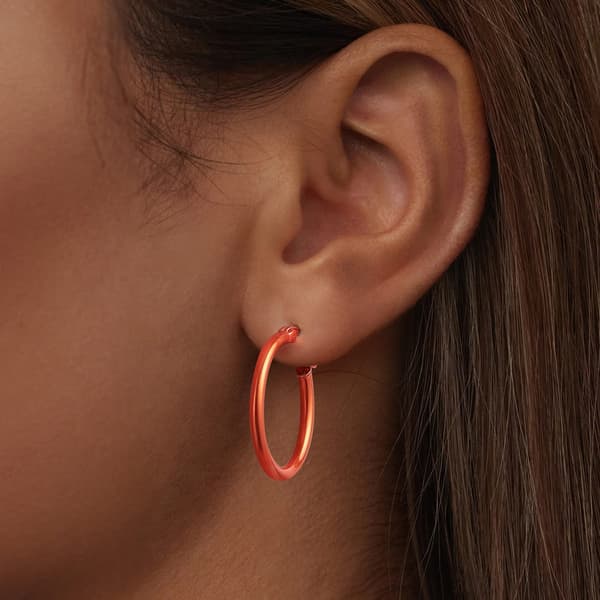 Silverörhängen, orange ringar, spännen i 925 silver