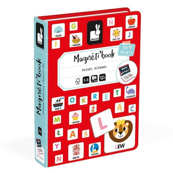 Janod magnetiskt alfabetspussel magnetisk bok