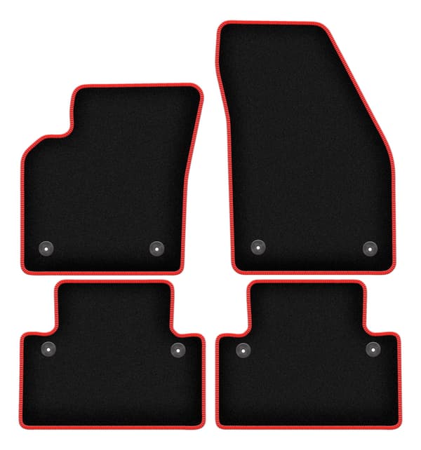 Velour gulvmåtter med rød kant til: Volvo C30 hatchback (2006-2012)