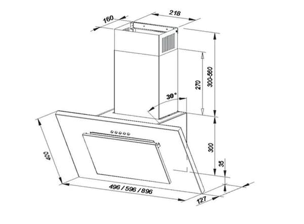 MAAN Vertical PG 60 hvid emhætte