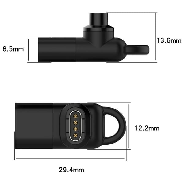 Beline USB-C-adapter för laddning av Garmin-klockor, svart
