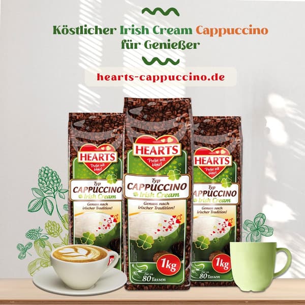 Hjerter Cappuccino Irish Cream 1 kg