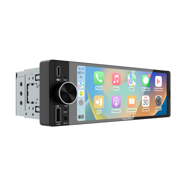 Radio samochodowe Kruger&Matz KM2016 CarPlay/AndroidAuto 6,3” USB 1DIN