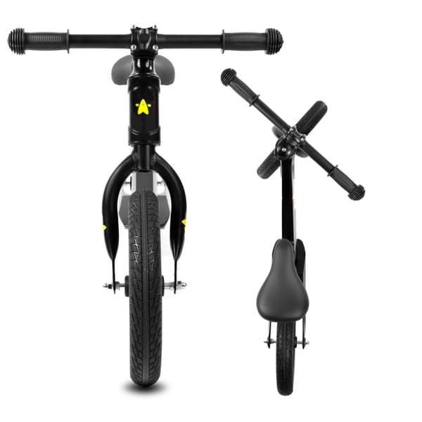 Sort løbecykel, 12” hjul, stærk stel, let børnecykel